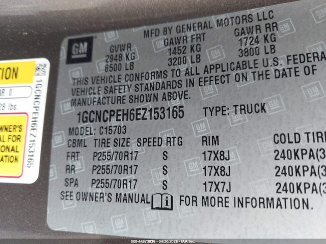 Aukcja sprzedaży 2014 Chevrolet Silverado 1500 Work Truck 2wt, vin: 1GCNCPEH6EZ153165, numer aukcji: 44973836
