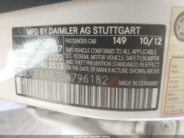 Auction sale of the 2013 Mercedes-benz C 300 Sport 4matic, vin: WDDGF8AB7DA796182, lot number: 44973846