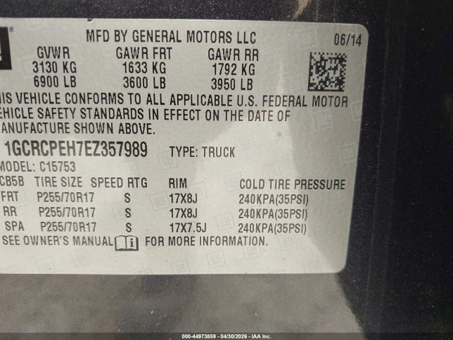 Aukcja sprzedaży 2014 Chevrolet Silverado 1500 Work Truck 1wt, vin: 1GCRCPEH7EZ357989, numer aukcji: 44973859
