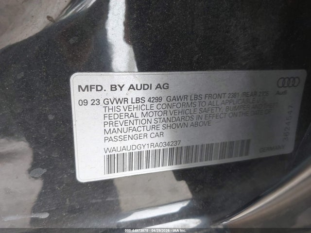 Auction sale of the 2024 Audi A3 Premium 40 Tfsi Front-wheel Drive S Tronic, vin: WAUAUDGY1RA034237, lot number: 44973875