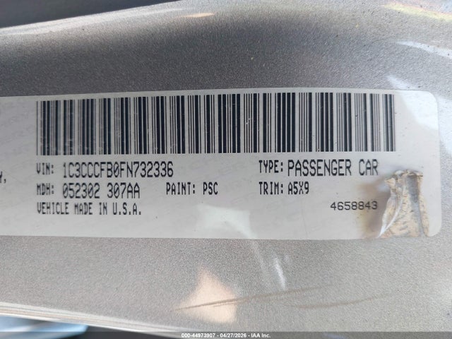 44973907 :رقم المزاد ، 1C3CCCFB0FN732336 vin ، 2015 Chrysler 200 Lx مزاد بيع
