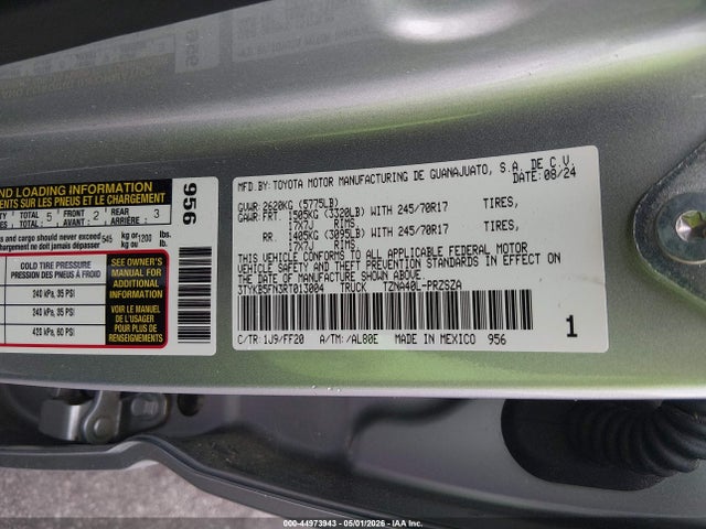 2024 Toyota Tacoma Sr5 მანქანა იყიდება აუქციონზე, vin: 3TYKB5FN3RT013004, აუქციონის ნომერი: 44973943