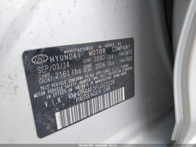 Aukcja sprzedaży 2015 Hyundai Elantra Limited, vin: KMHDH4AE5FU323128, numer aukcji: 44973963