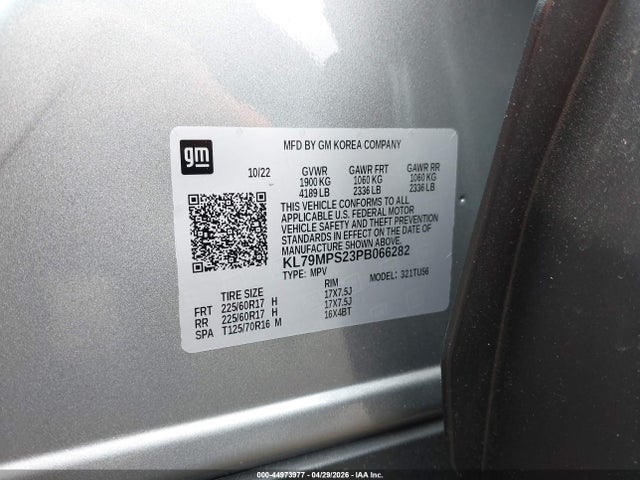 Продажа на аукционе авто 2023 Chevrolet Trailblazer Fwd Lt, vin: KL79MPS23PB066282, номер лота: 44973977