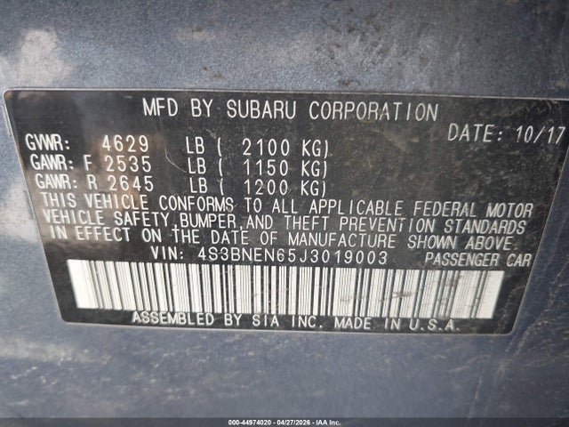 Продаж на аукціоні авто 2018 Subaru Legacy 3.6r Limited, vin: 4S3BNEN65J3019003, номер лоту: 44974020