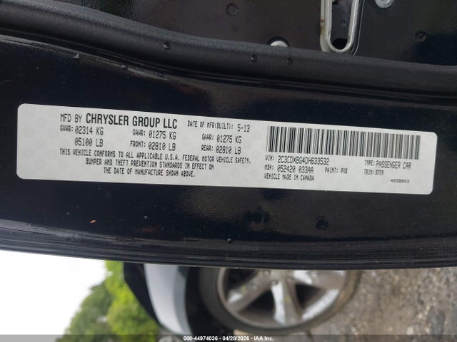 44974036 :رقم المزاد ، 2C3CDXBG4DH633532 vin ، 2013 Dodge Charger Se مزاد بيع