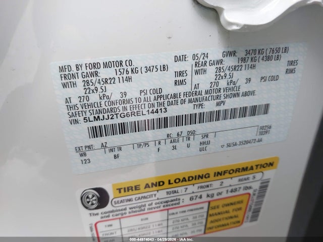 5LMJJ2TG6REL14413 Lincoln Navigator Black Label