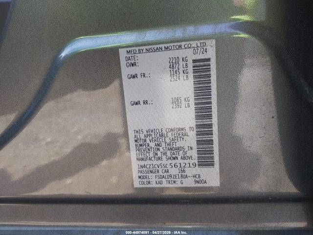 1N4CZ1CV5SC561219 Nissan Leaf Sv Plus