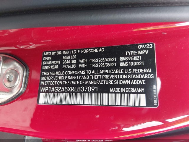 WP1AG2A5XRLB37091 Porsche MACAN S