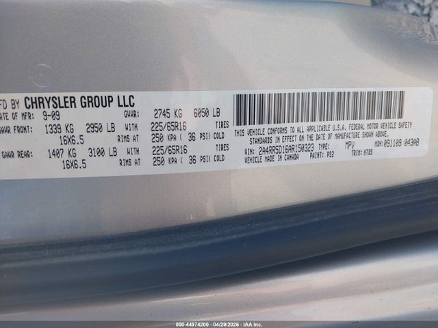 Продаж на аукціоні авто 2010 Chrysler Town & Country Touring, vin: 2A4RR5D16AR150323, номер лоту: 44974200