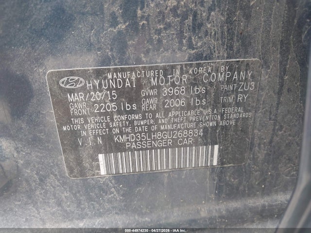 Продаж на аукціоні авто 2016 Hyundai Elantra Gt, vin: KMHD35LH8GU268834, номер лоту: 44974230