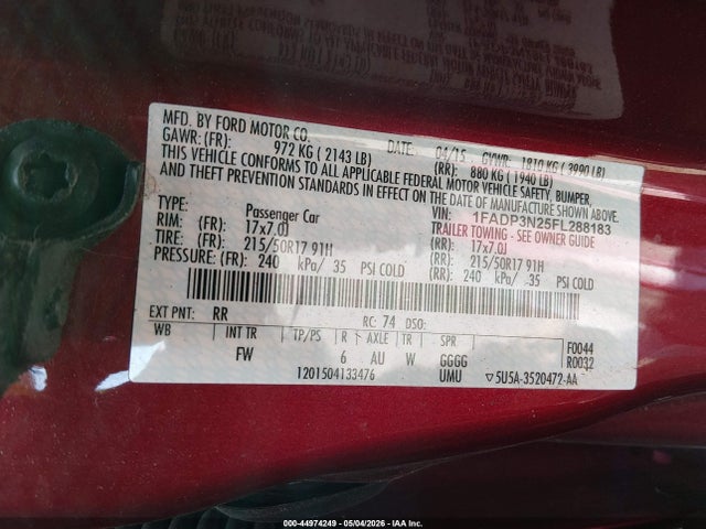 Ford Focus Titanium 2015 1FADP3N25FL288183 Image 9