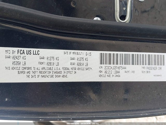 Продаж на аукціоні авто 2015 Dodge Charger Sxt, vin: 2C3CDXJG5FH875444, номер лоту: 44974260