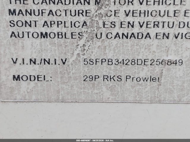 Продажа на аукционе авто 2013 Heartland Prowler, vin: 5SFPB3428DE256849, номер лота: 44974297