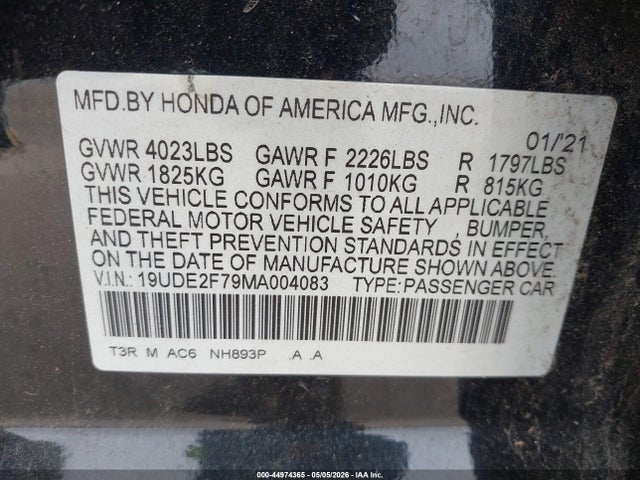 Продаж на аукціоні авто 2021 Acura Ilx Premium Package/technology Package, vin: 19UDE2F79MA004083, номер лоту: 44974365