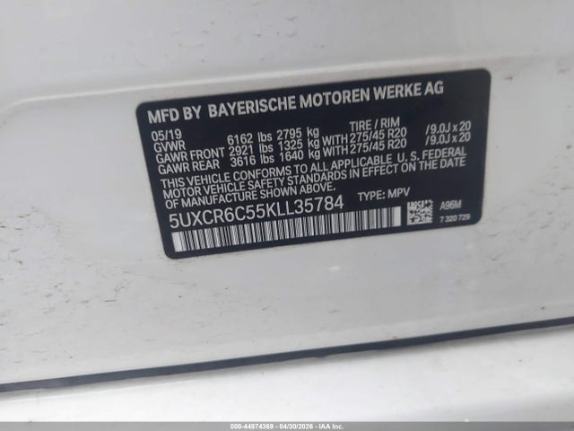 Продажа на аукционе авто 2019 Bmw X5 Xdrive40i, vin: 5UXCR6C55KLL35784, номер лота: 44974369