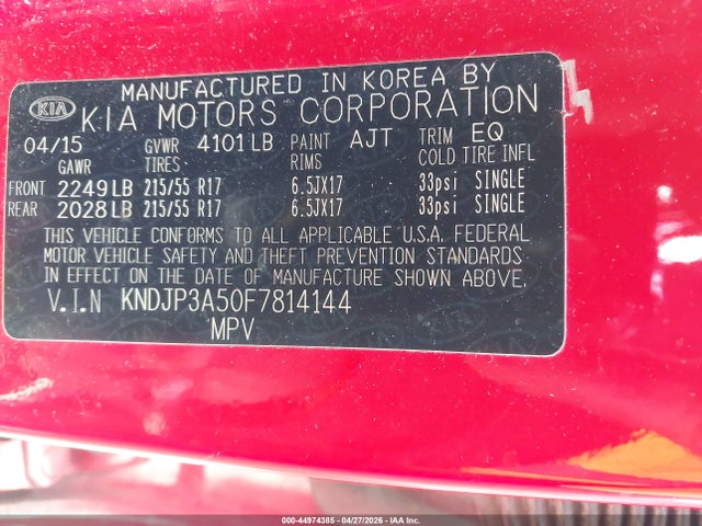 Продаж на аукціоні авто 2015 Kia Soul +, vin: KNDJP3A50F7814144, номер лоту: 44974385