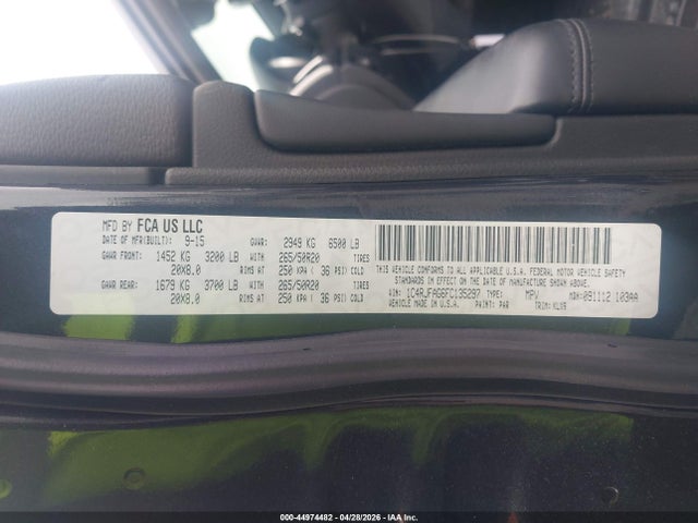 44974482 :رقم المزاد ، 1C4RJFAG6FC135297 vin ، 2015 Jeep Grand Cherokee Altitude مزاد بيع