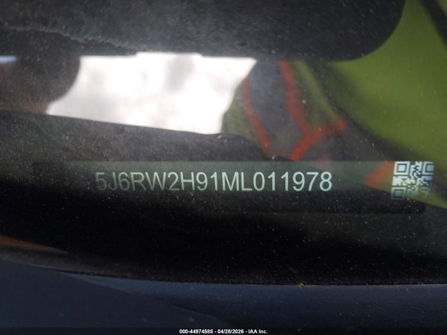 44974585 :رقم المزاد ، 5J6RW2H91ML011978 vin ، 2021 Honda Cr-v Awd Touring مزاد بيع