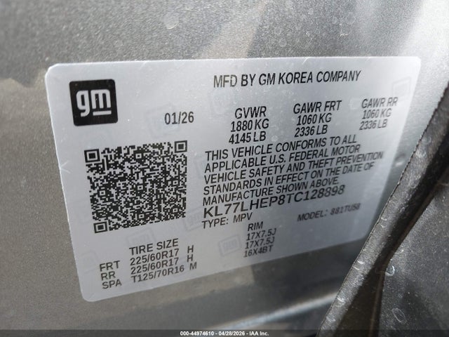 KL77LHEP8TC128898 Chevrolet Trax Fwd Lt