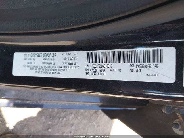 Продаж на аукціоні авто 2011 Chrysler 200 Limited, vin: 1C3BC2FG1BN618518, номер лоту: 44974623