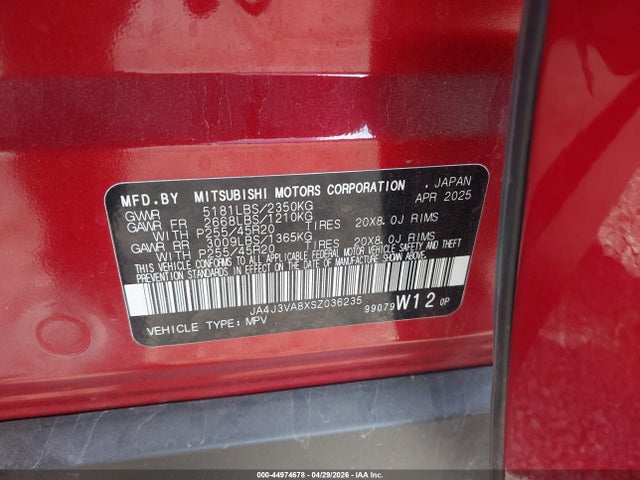 JA4J3VA8XSZ036235 Mitsubishi Outlander Se 2.5 2wd