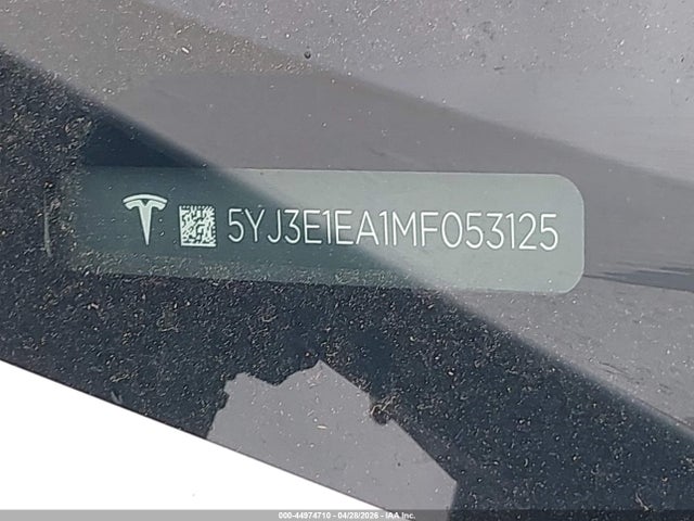 Aukcja sprzedaży 2021 Tesla Model 3 Standard Range Plus Rear-wheel Drive, vin: 5YJ3E1EA1MF053125, numer aukcji: 44974710