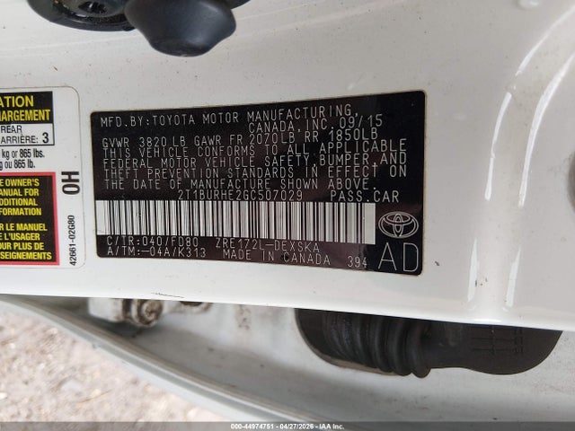 2T1BURHE2GC507029 Toyota Corolla S Plus