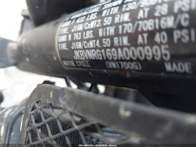 44974763 :رقم المزاد ، JKBVNRG169A000995 vin ، 2009 Kawasaki Vn1700 G مزاد بيع