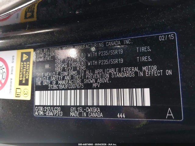 Продажа на аукционе авто 2015 Lexus Rx 450h, vin: 2T2BC1BA3FC007675, номер лота: 44974960