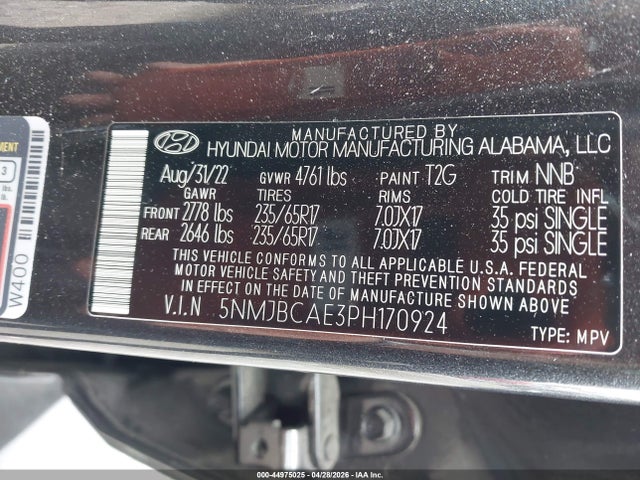 2023 Hyundai Tucson Sel მანქანა იყიდება აუქციონზე, vin: 5NMJBCAE3PH170924, აუქციონის ნომერი: 44975025