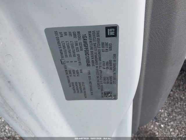 Aukcja sprzedaży 2016 Chevrolet Express 2500 Lt, vin: 1GAWGFFG8G1240648, numer aukcji: 44975029