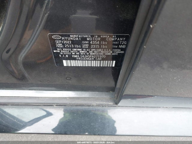 Продажа на аукционе авто 2023 Hyundai Sonata Sel, vin: KMHL14JA5PA271970, номер лота: 44975073