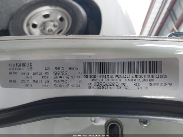 Продажа на аукционе авто 2018 Ram 1500 Tradesman  4x4 5'7 Box, vin: 1C6RR7KG4JS293155, номер лота: 44975103