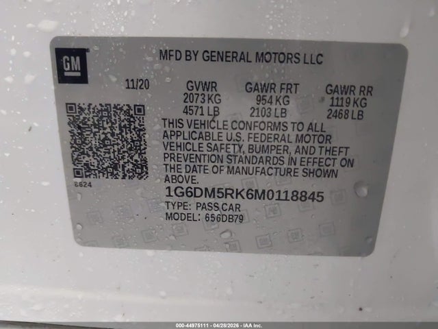 44975111 :رقم المزاد ، 1G6DM5RK6M0118845 vin ، 2021 Cadillac Ct5 Luxury مزاد بيع