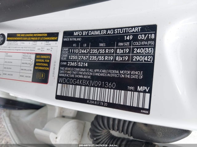 Продажа на аукционе авто 2018 Mercedes-benz Glc 300 4matic, vin: WDC0G4KBXJV091360, номер лота: 44975127