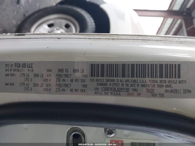Продажа на аукционе авто 2018 Ram 1500 Tradesman  4x4 5'7 Box, vin: 1C6RR7KG8JS297192, номер лота: 44975140