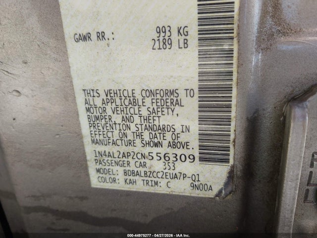 44975277 :رقم المزاد ، 1N4AL2AP2CN556309 vin ، 2012 Nissan Altima 2.5 S مزاد بيع