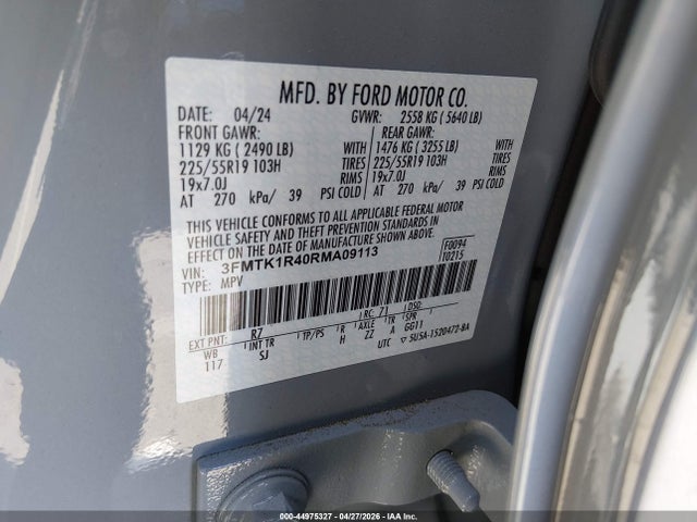 3FMTK1R40RMA09113 Ford Mustang Mach-e Select