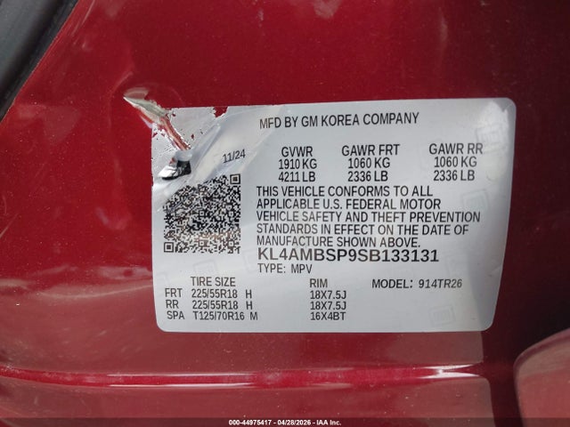 Продаж на аукціоні авто 2025 Buick Encore Gx Preferred Fwd, vin: KL4AMBSP9SB133131, номер лоту: 44975417