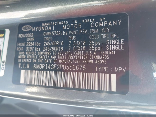 Продаж на аукціоні авто 2023 Hyundai Palisade Se, vin: KM8R14GE2PU556676, номер лоту: 44975502