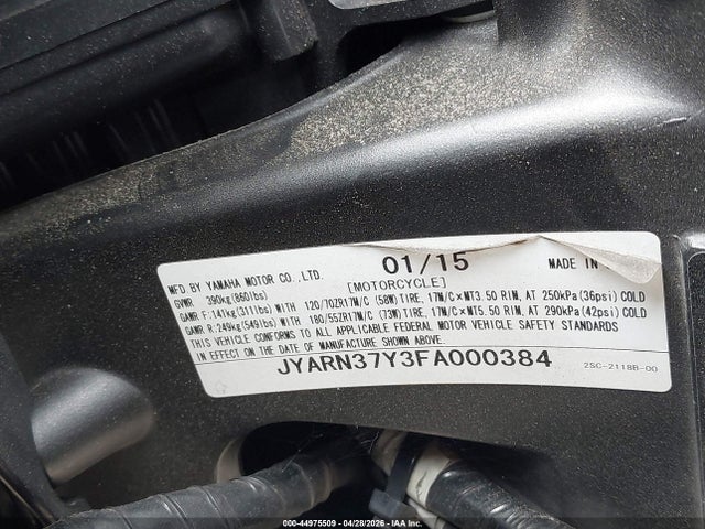 JYARN37Y3FA000384 Yamaha Fj09 C
