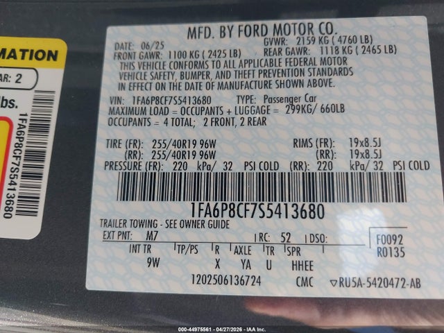 Ford Mustang Gt Premium Fastback 2025 1FA6P8CF7S5413680 Image 9