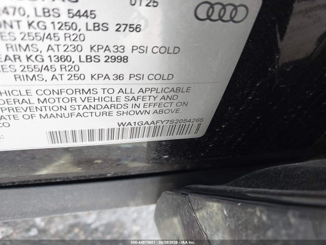 44975601 :رقم المزاد ، WA1GAAFY7S2054265 vin ، 2025 Audi Q5 Premium 45 Tfsi S Line Quattro مزاد بيع