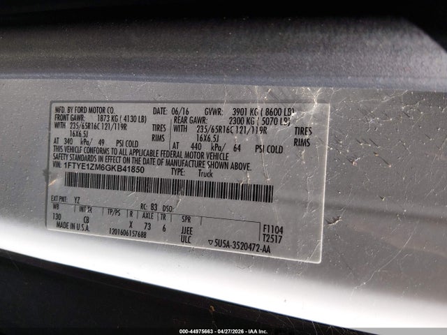 1FTYE1ZM6GKB41850 Ford Transit-150