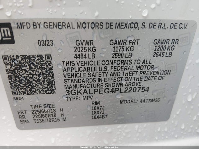 Aukcja sprzedaży 2023 Gmc Terrain Fwd Slt, vin: 3GKALPEG4PL220754, numer aukcji: 44975672