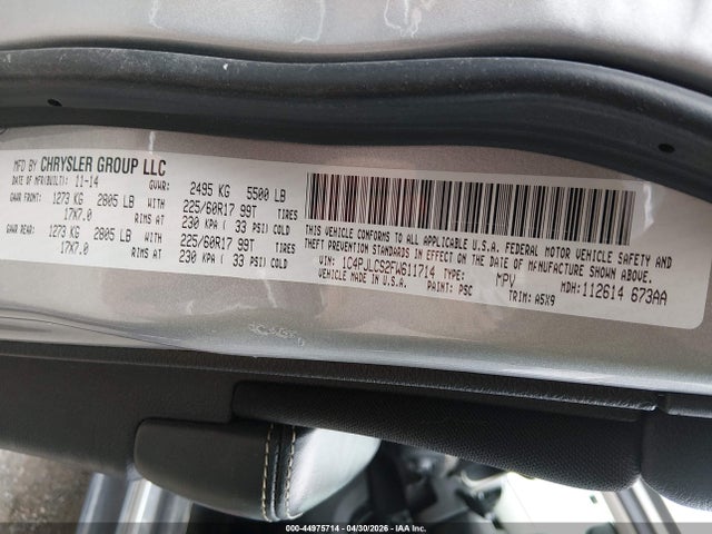 Aukcja sprzedaży 2015 Jeep Cherokee Latitude, vin: 1C4PJLCS2FW611714, numer aukcji: 44975714