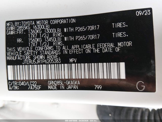 Aukcja sprzedaży 2023 Toyota 4runner Trd Off Road Premium, vin: JTERU5JR1P6205383, numer aukcji: 44975856