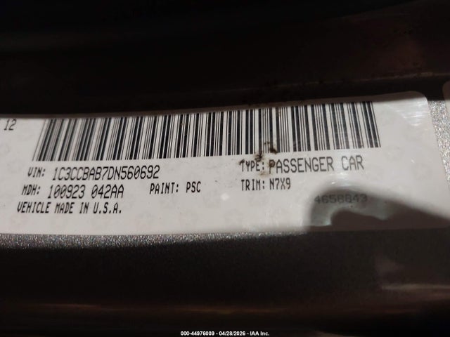 44976009 :رقم المزاد ، 1C3CCBAB7DN560692 vin ، 2013 Chrysler 200 Lx مزاد بيع
