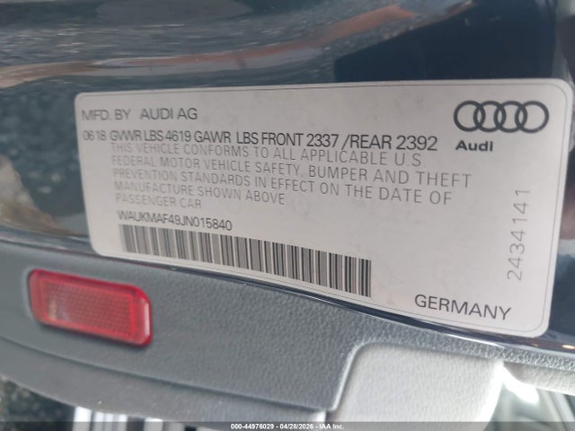 Продажа на аукционе авто 2018 Audi A4, vin: WAUKMAF49JN015840, номер лота: 44976029